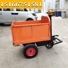 省時省人工！電動手推式工程翻斗車 手推車工地水泥砂漿運(yùn)輸車